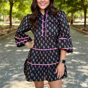 NWT JodiFl Floral Black Dress, Size Medium